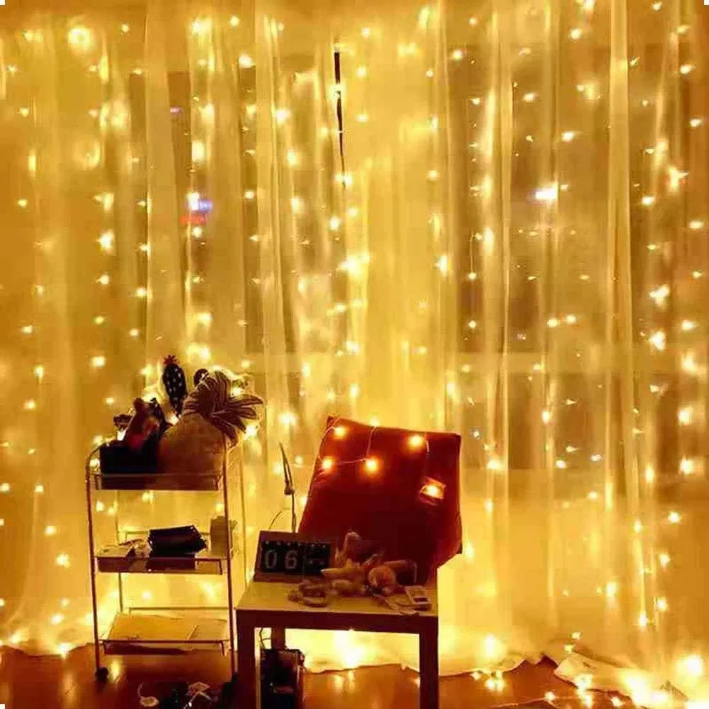 Christmas Lights Curtain Garland