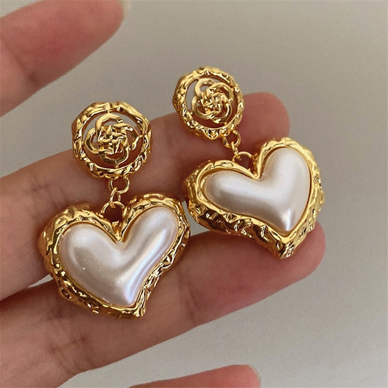 Flower Heart Earrings